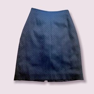 Black and Brown Scalloped Pattern Pencil Skirt